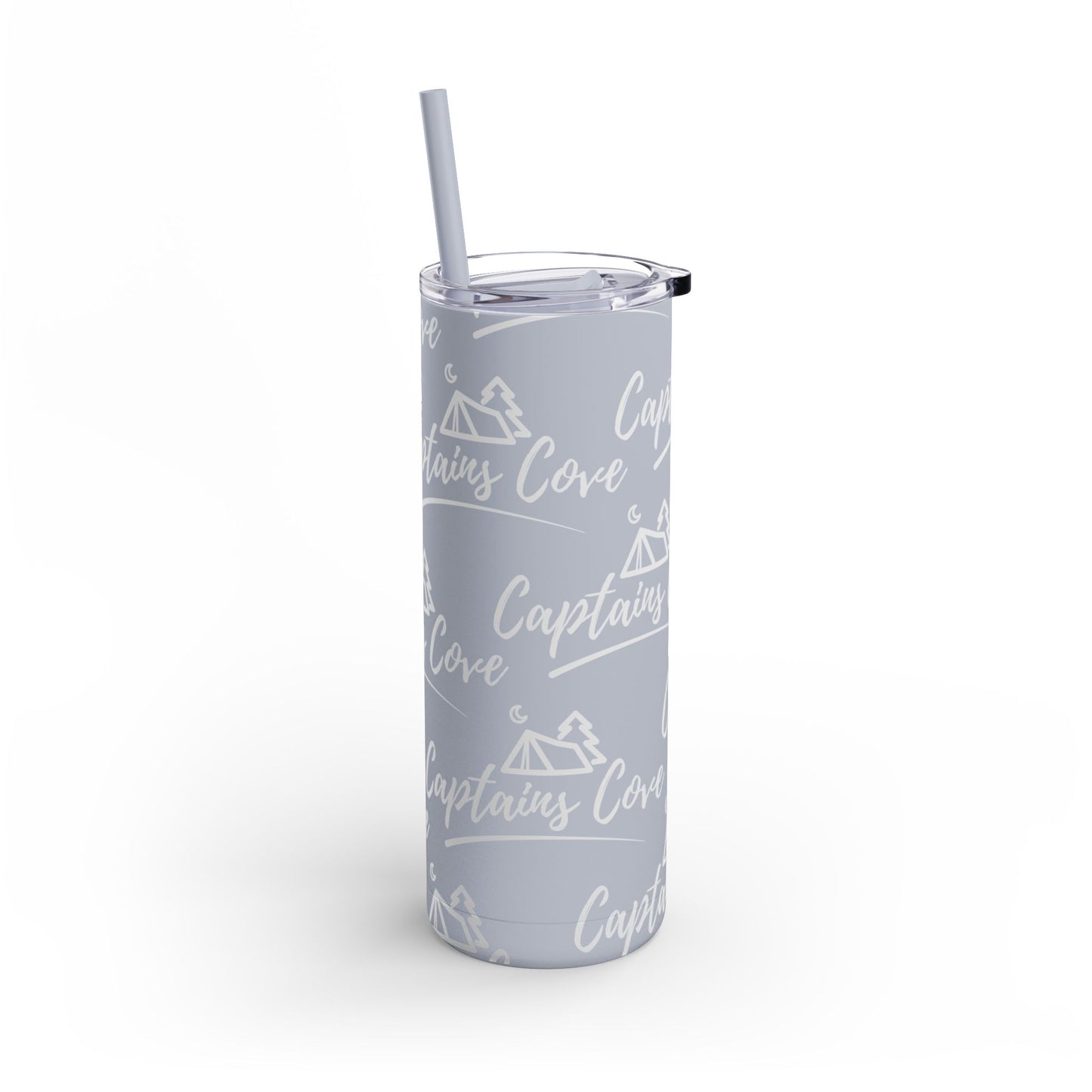 White Print Skinny Matte Tumbler, 20oz