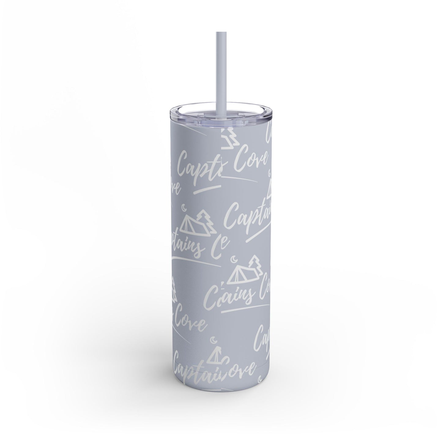 White Print Skinny Matte Tumbler, 20oz