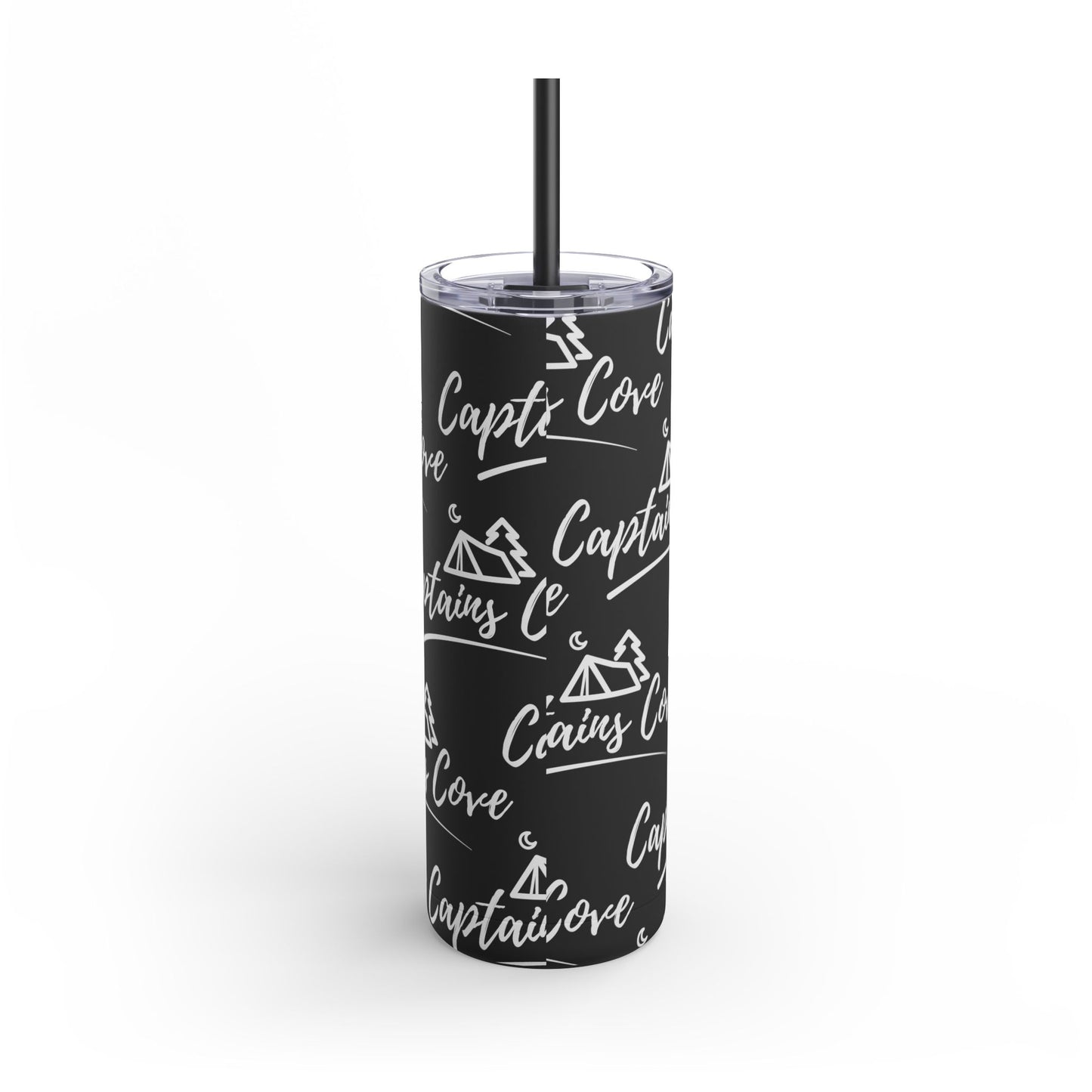 White Print Skinny Matte Tumbler, 20oz