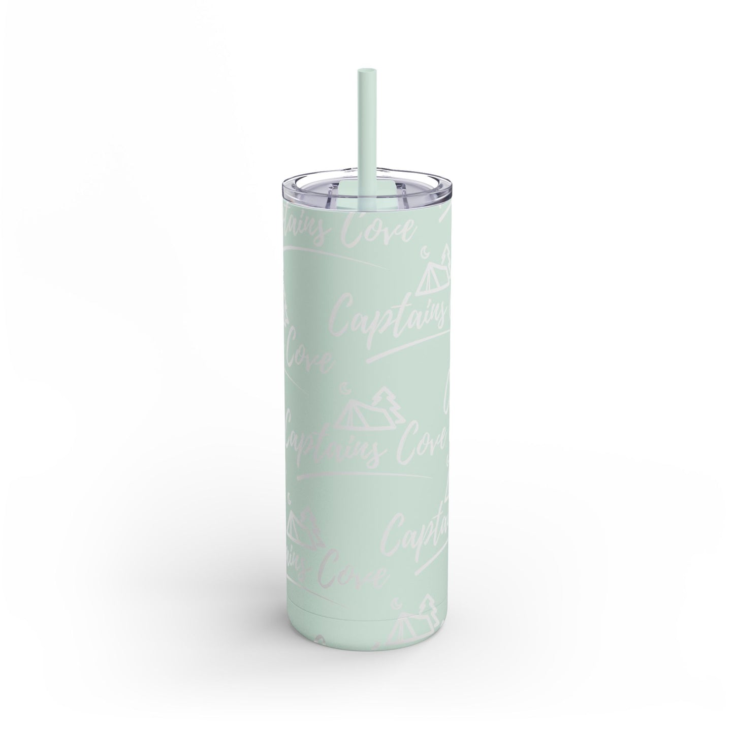 White Print Skinny Matte Tumbler, 20oz