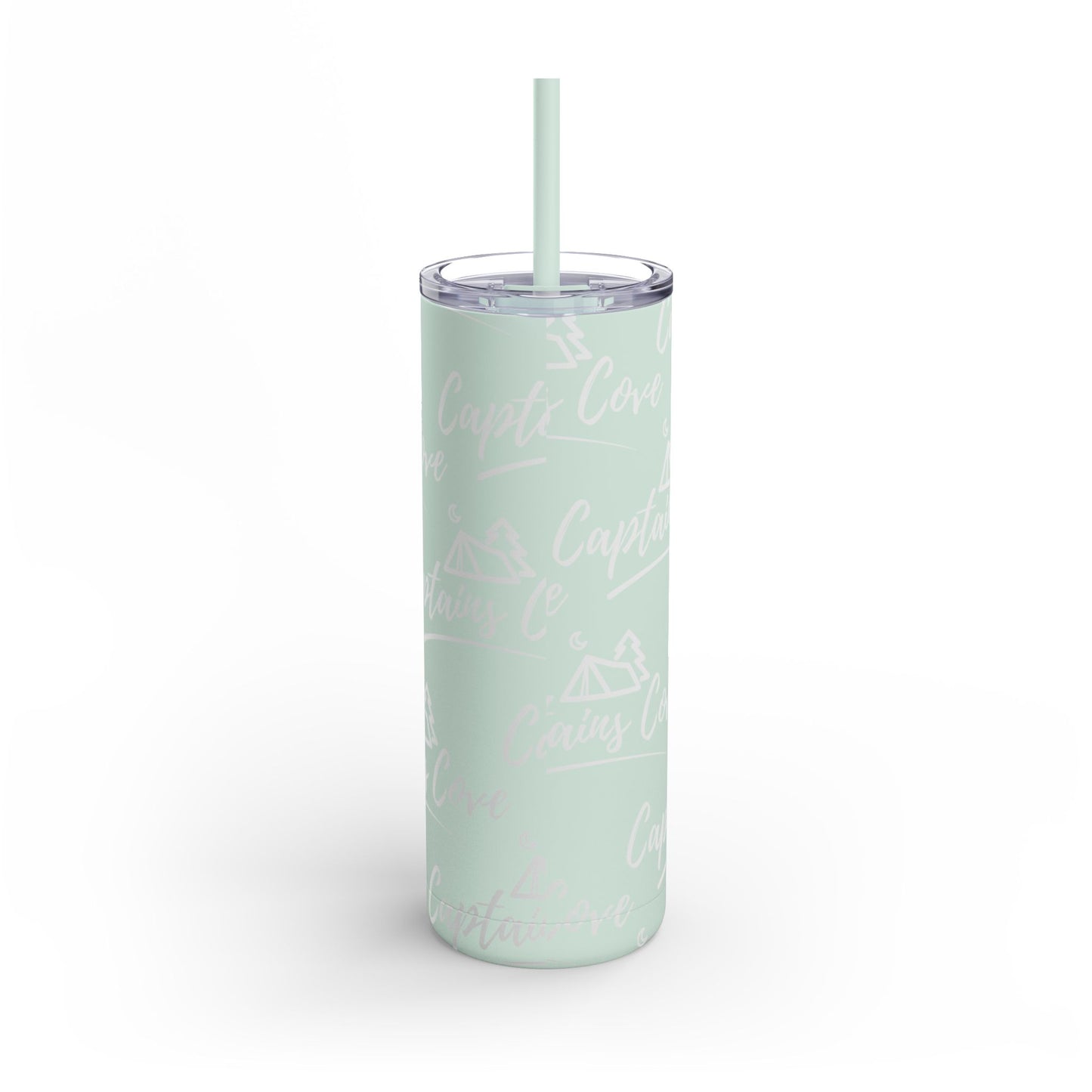 White Print Skinny Matte Tumbler, 20oz