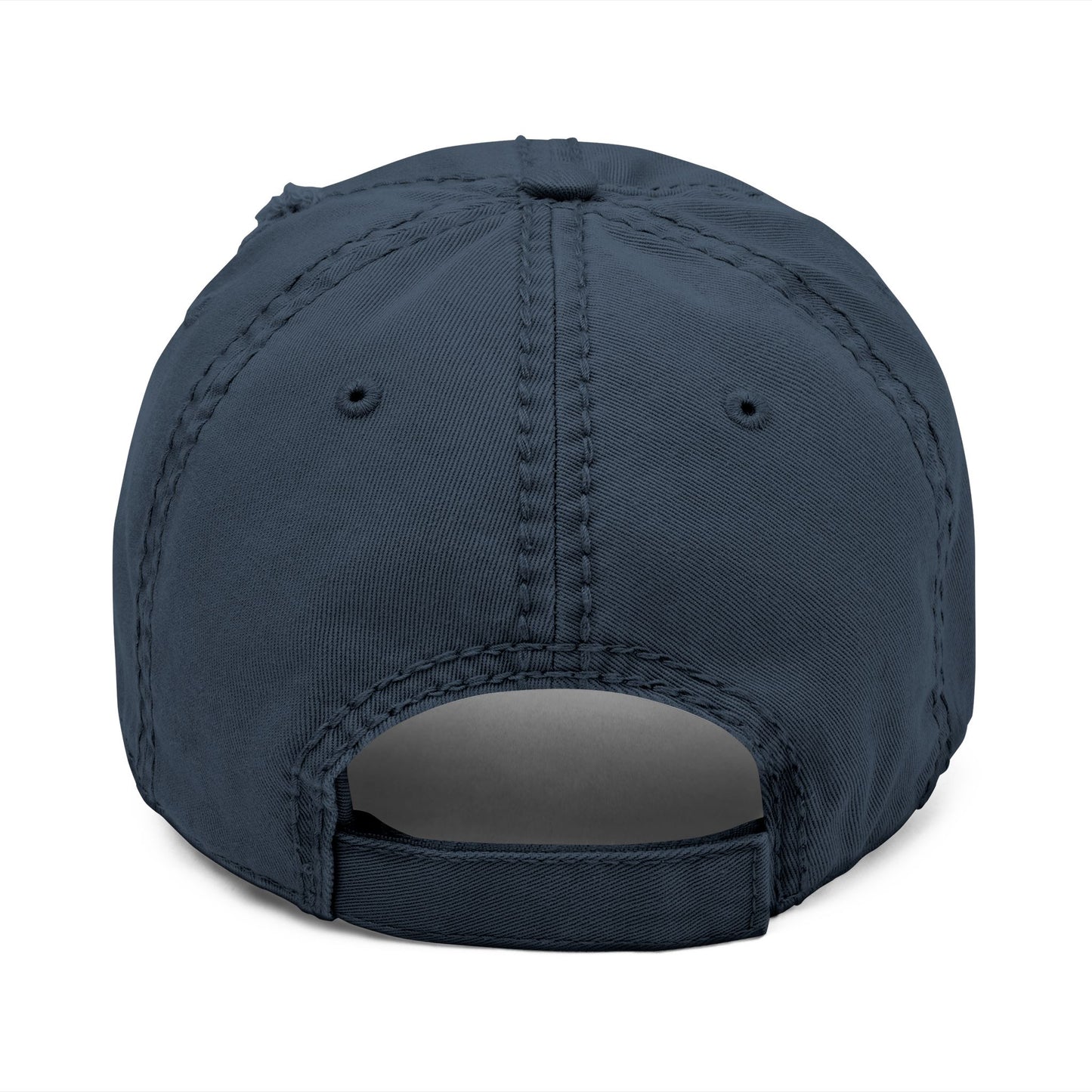 Gold Print Distressed Dad Hat - Captains Cove Embroidery for Outdoor Lovers