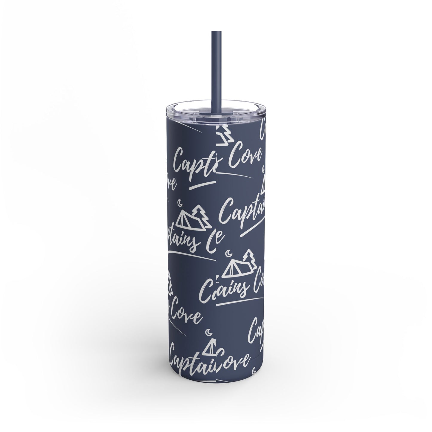 White Print Skinny Matte Tumbler, 20oz