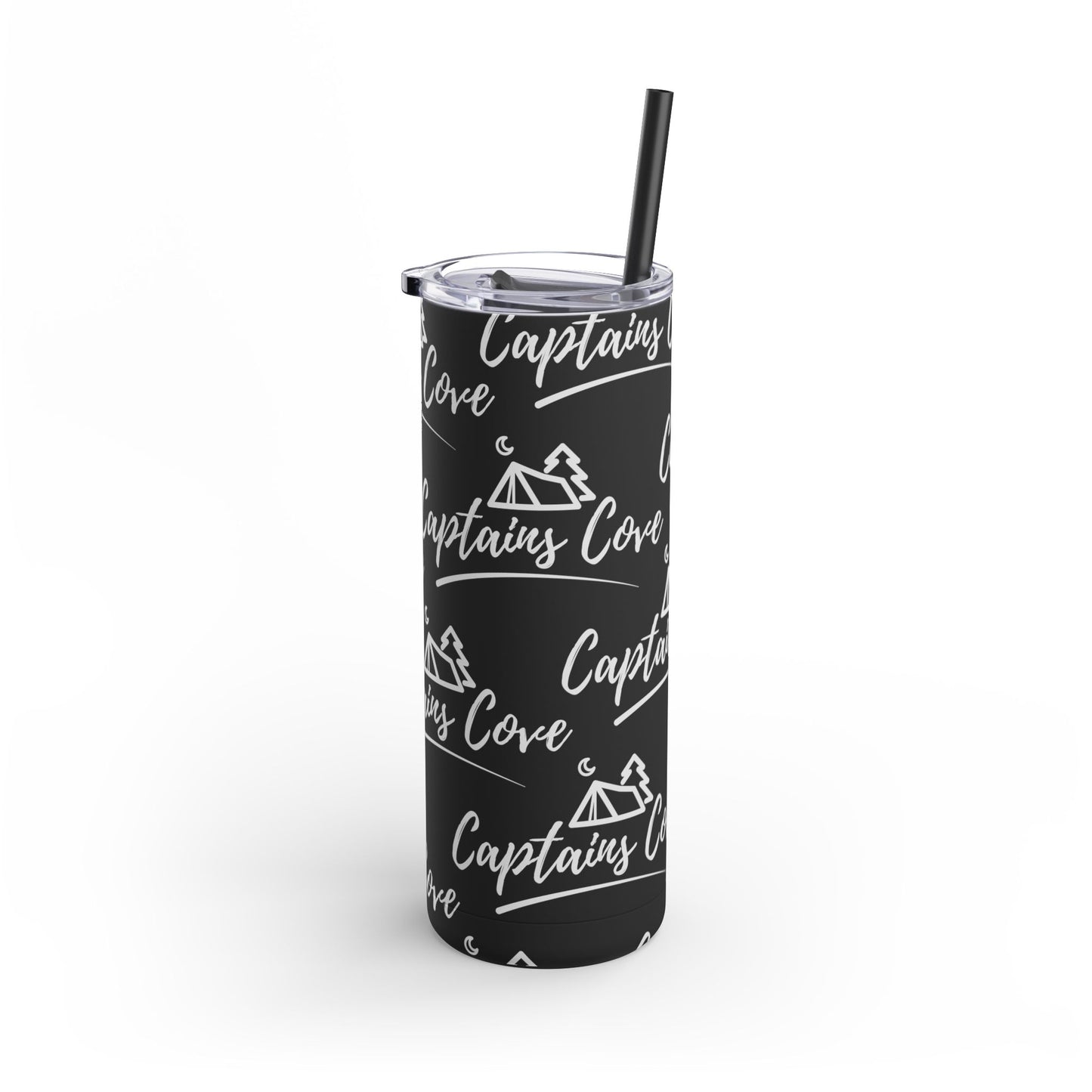 White Print Skinny Matte Tumbler, 20oz