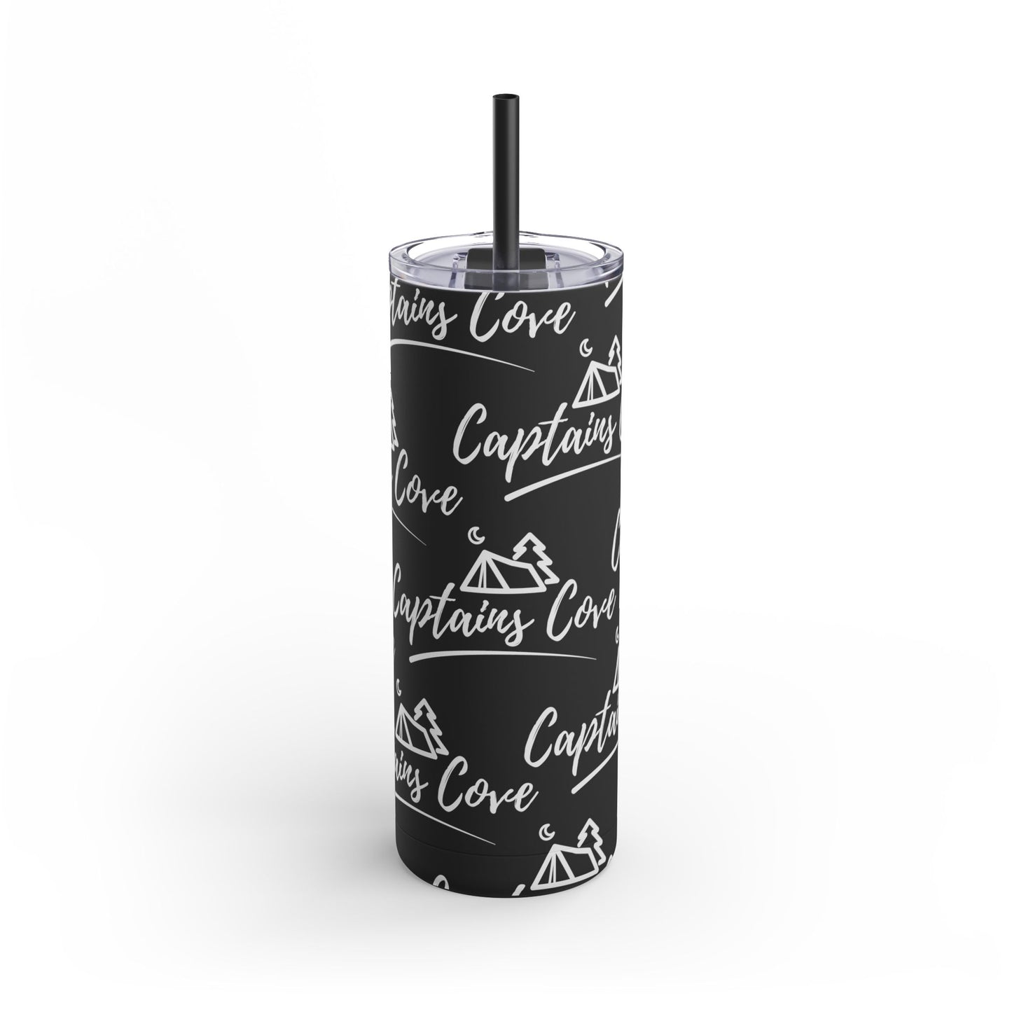 White Print Skinny Matte Tumbler, 20oz