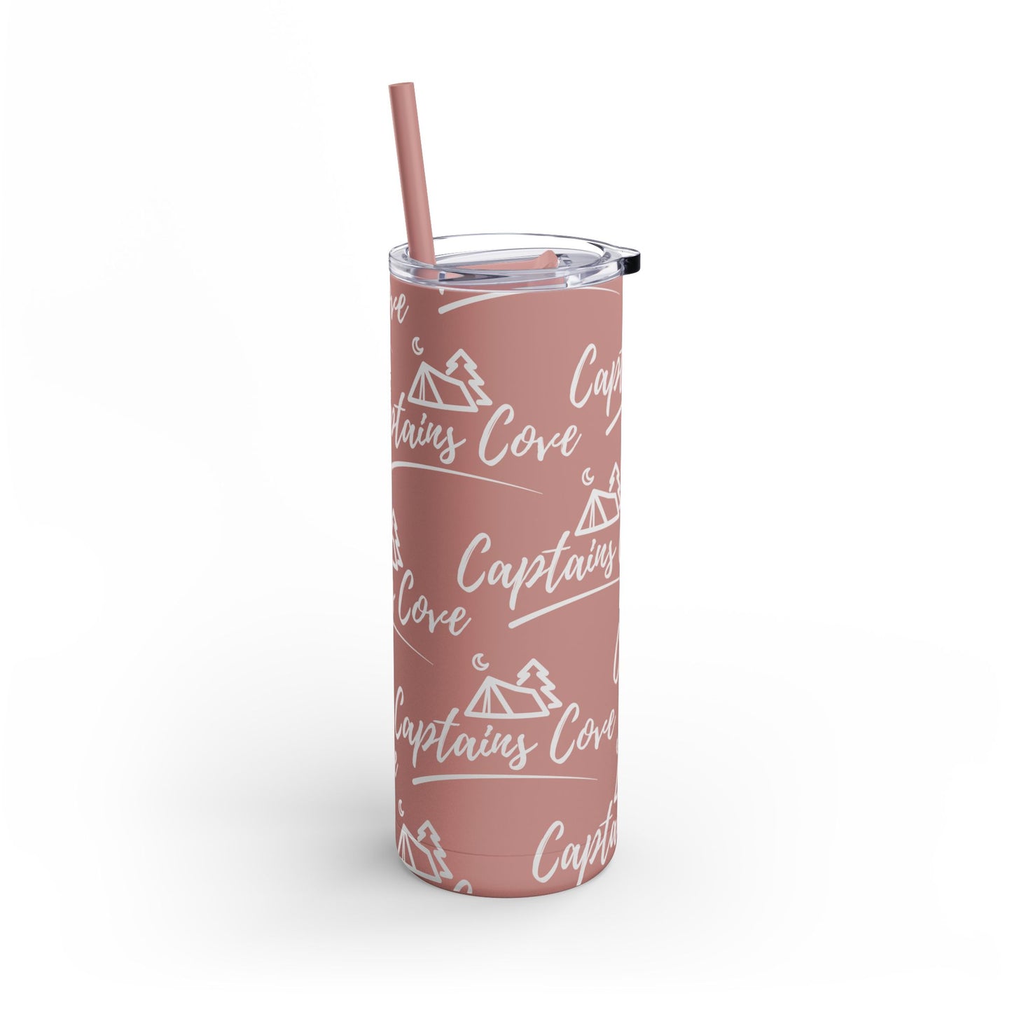 White Print Skinny Matte Tumbler, 20oz