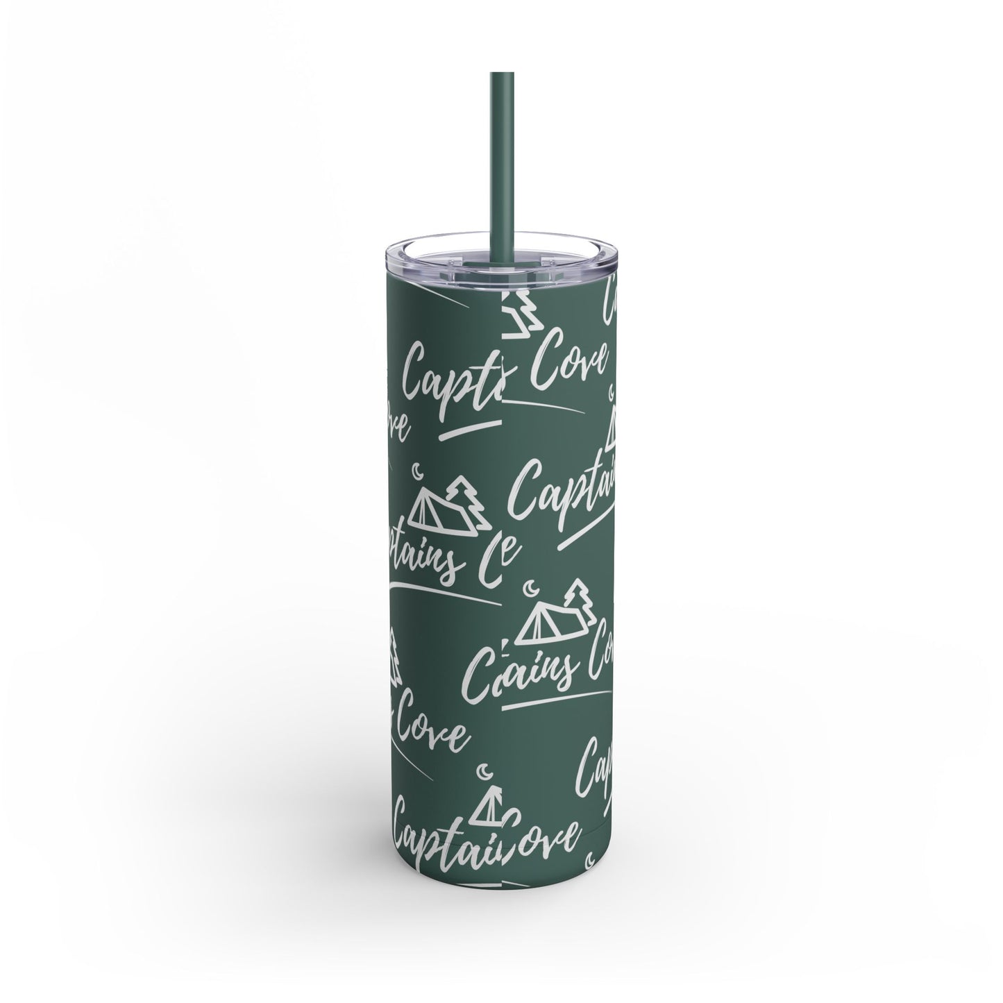 White Print Skinny Matte Tumbler, 20oz