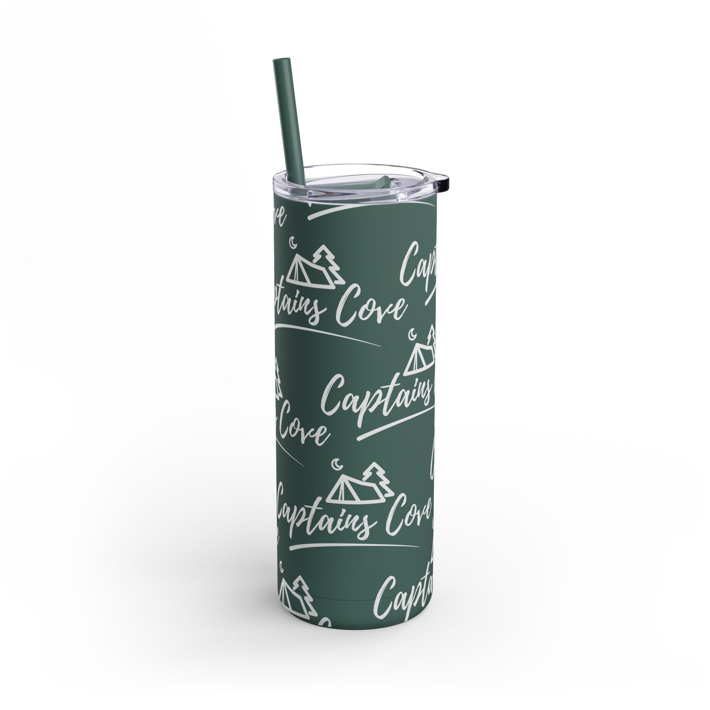 White Print Skinny Matte Tumbler, 20oz