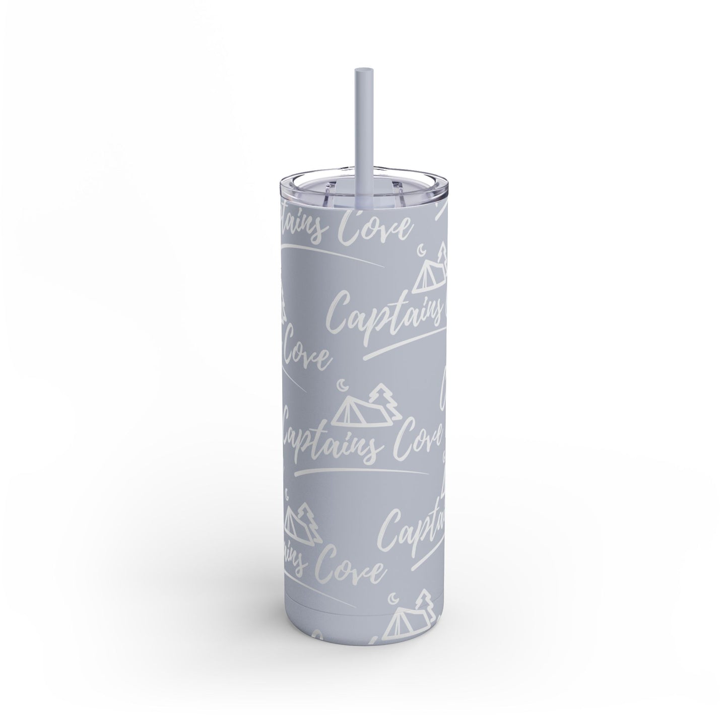 White Print Skinny Matte Tumbler, 20oz