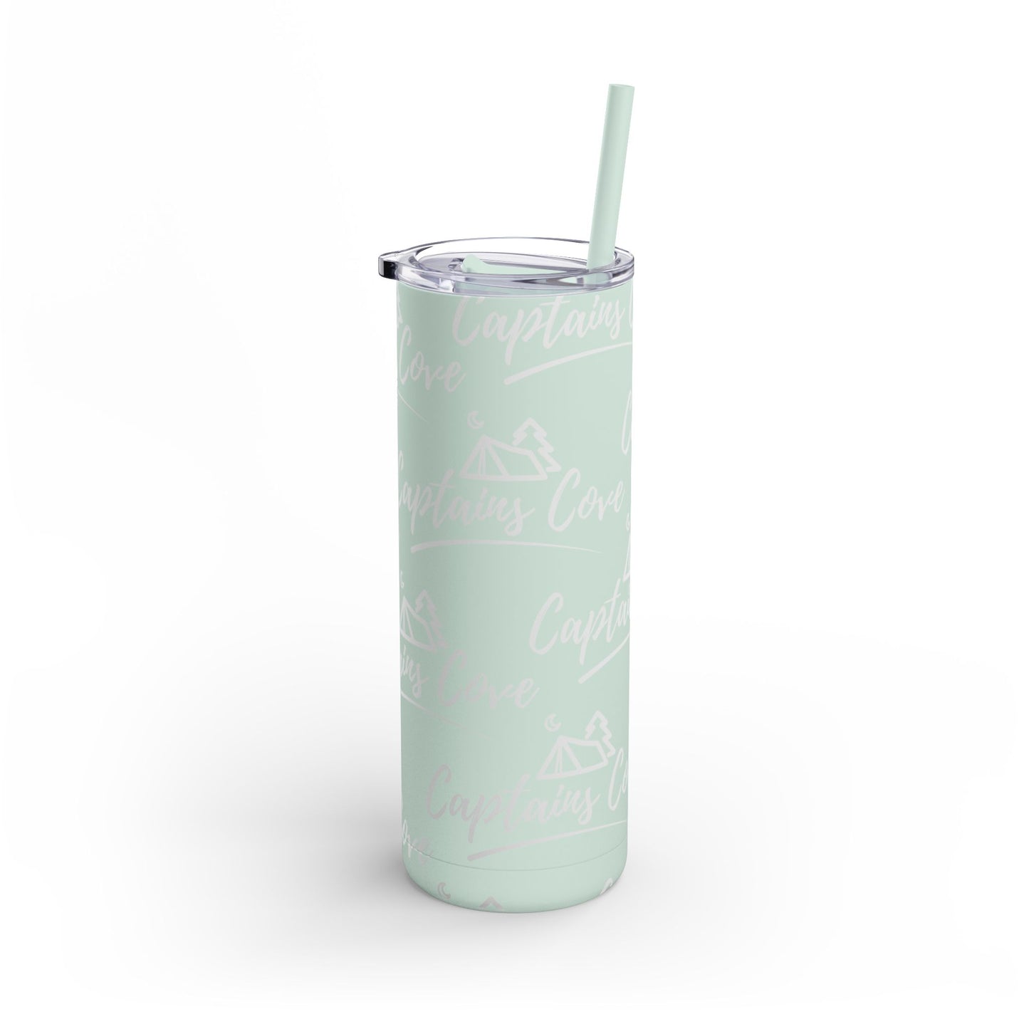 White Print Skinny Matte Tumbler, 20oz