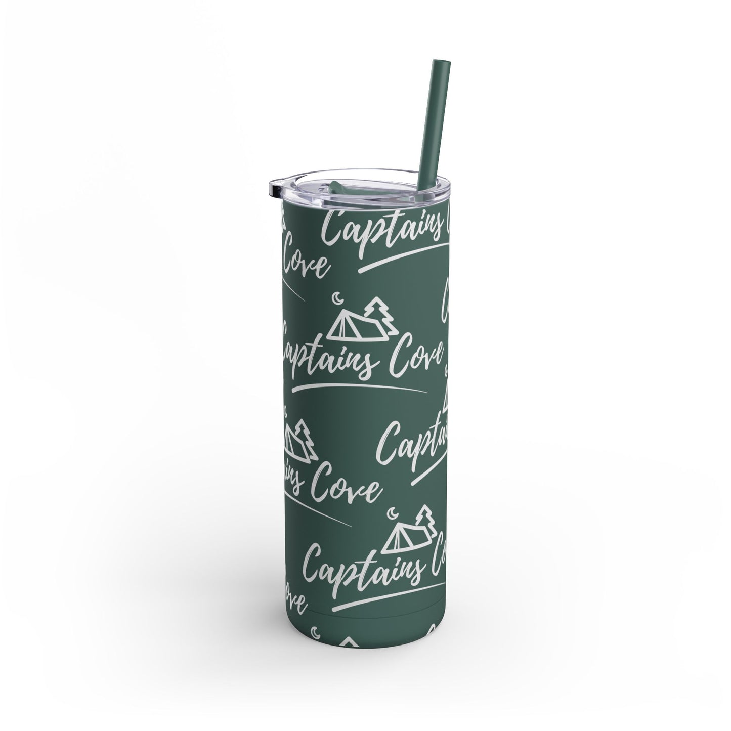 White Print Skinny Matte Tumbler, 20oz