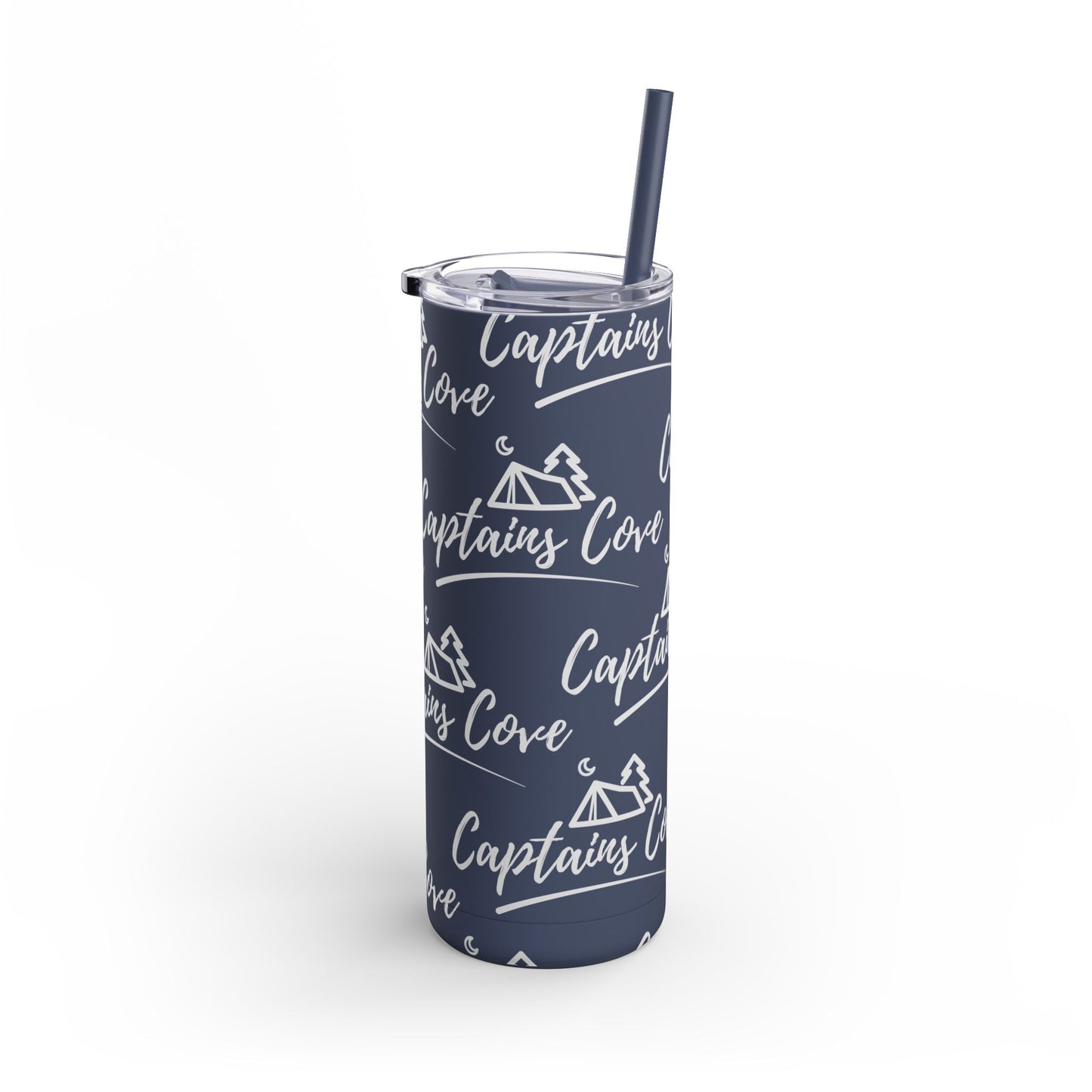 White Print Skinny Matte Tumbler, 20oz