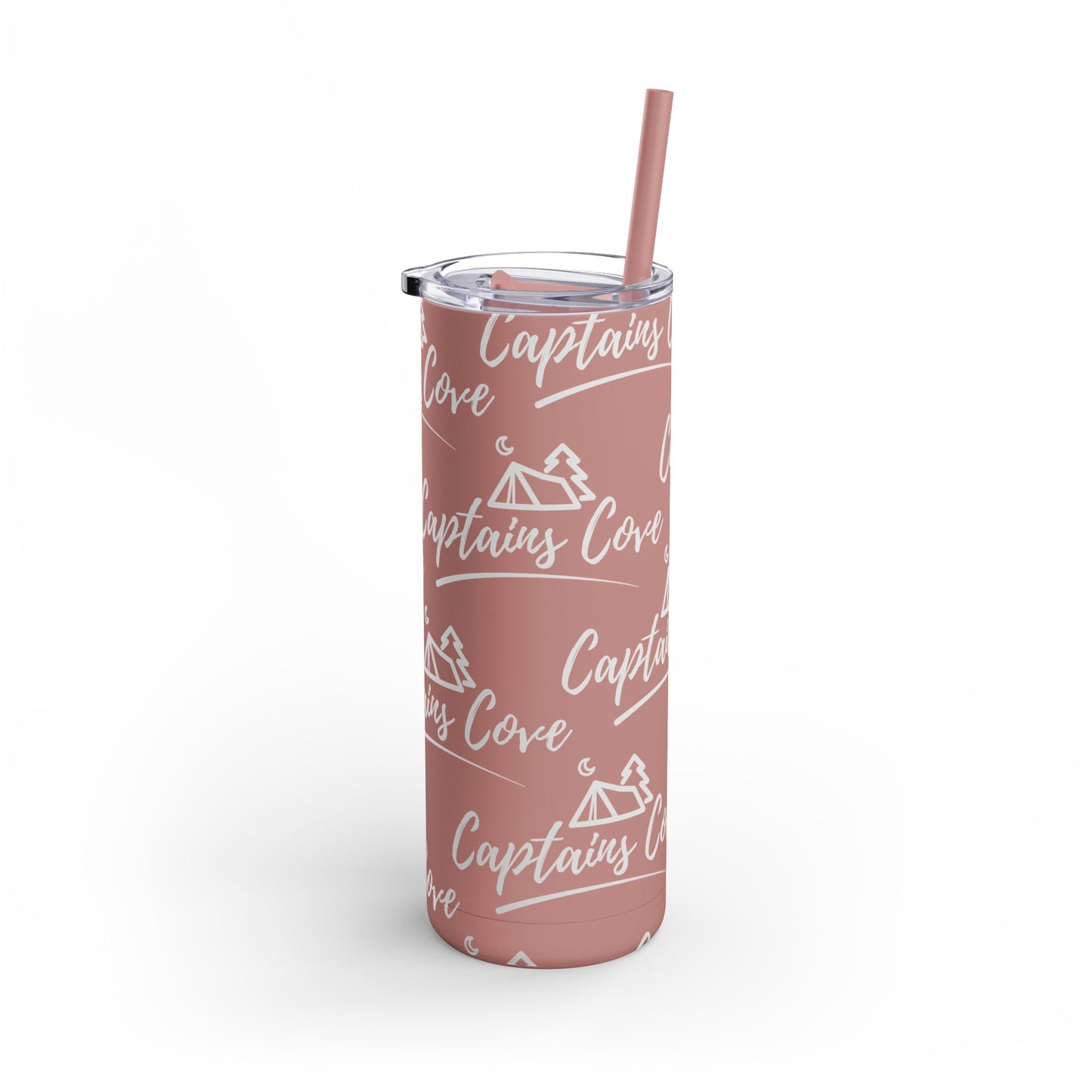 White Print Skinny Matte Tumbler, 20oz