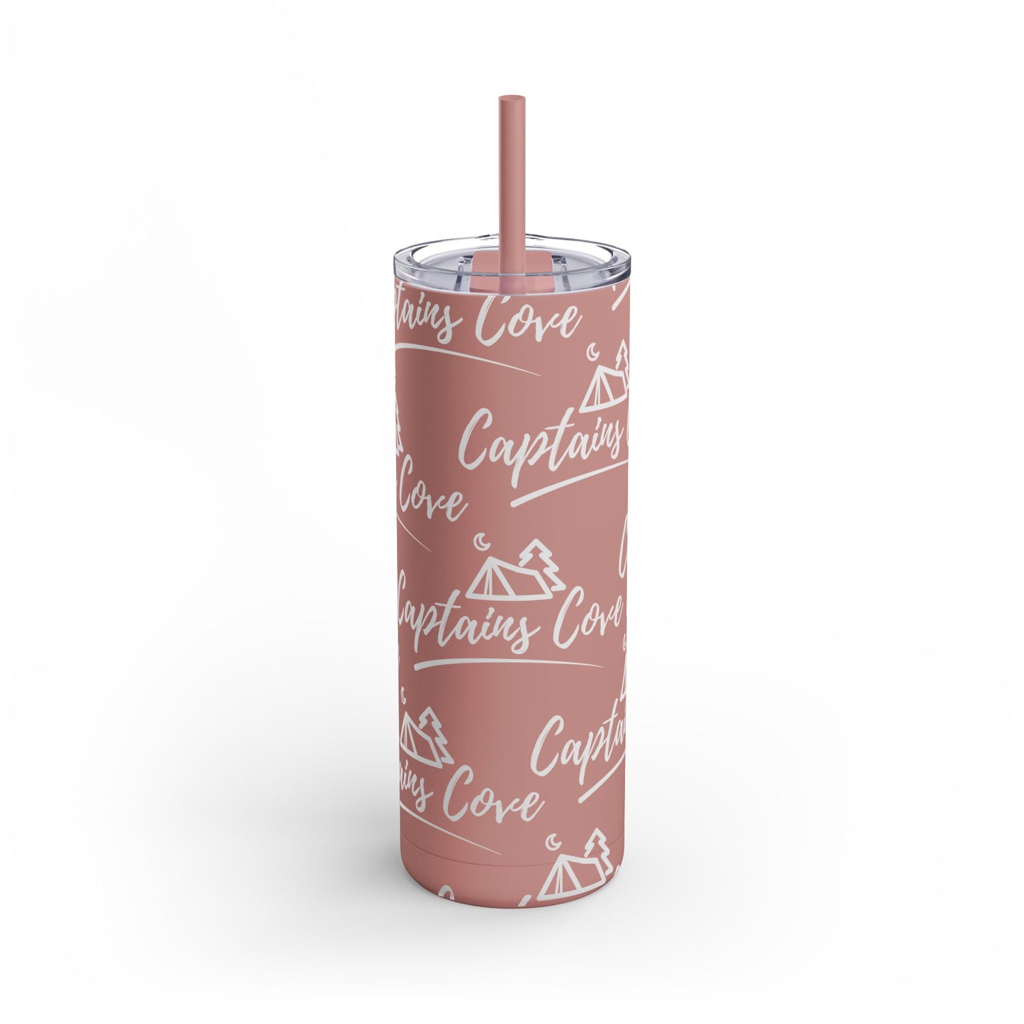White Print Skinny Matte Tumbler, 20oz