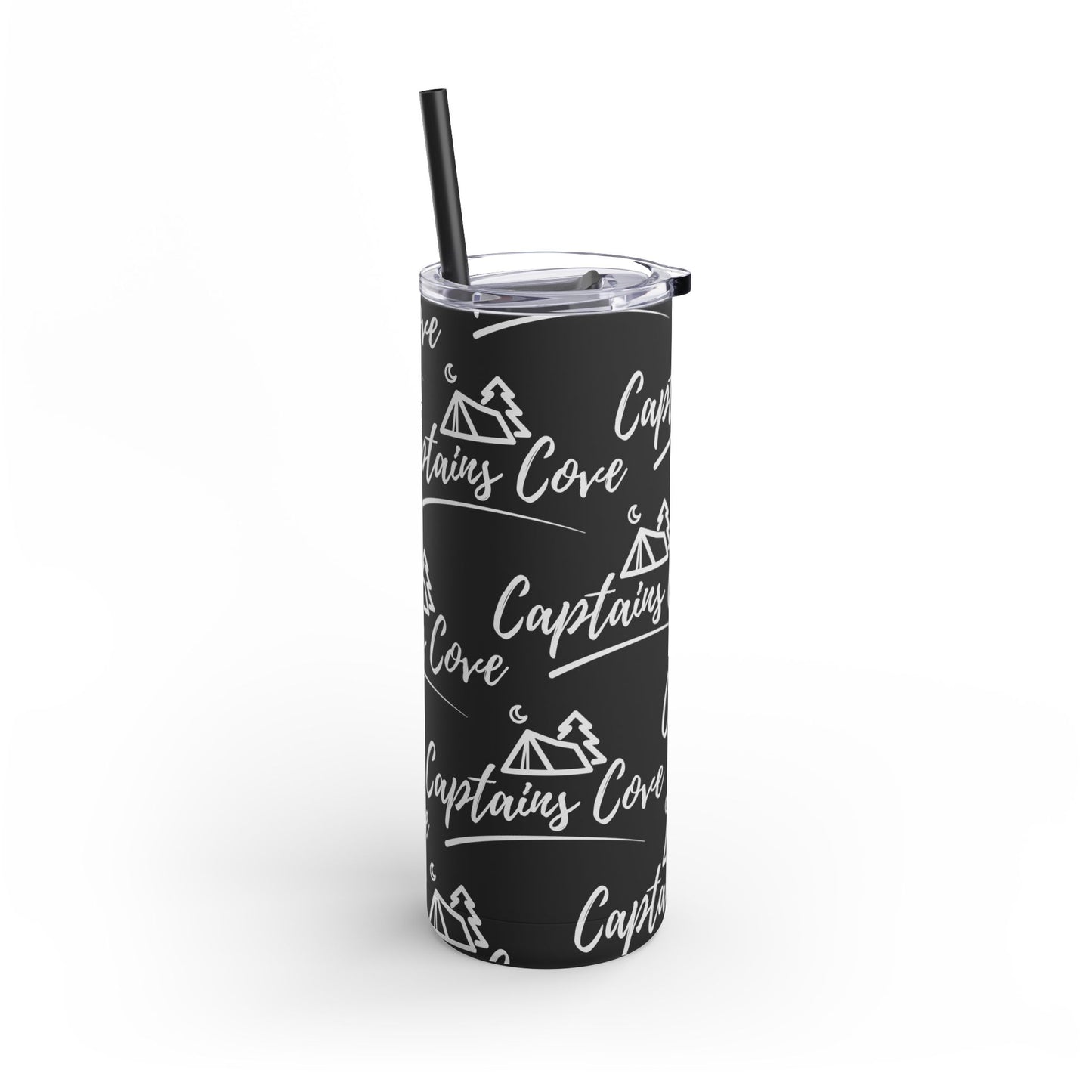 White Print Skinny Matte Tumbler, 20oz