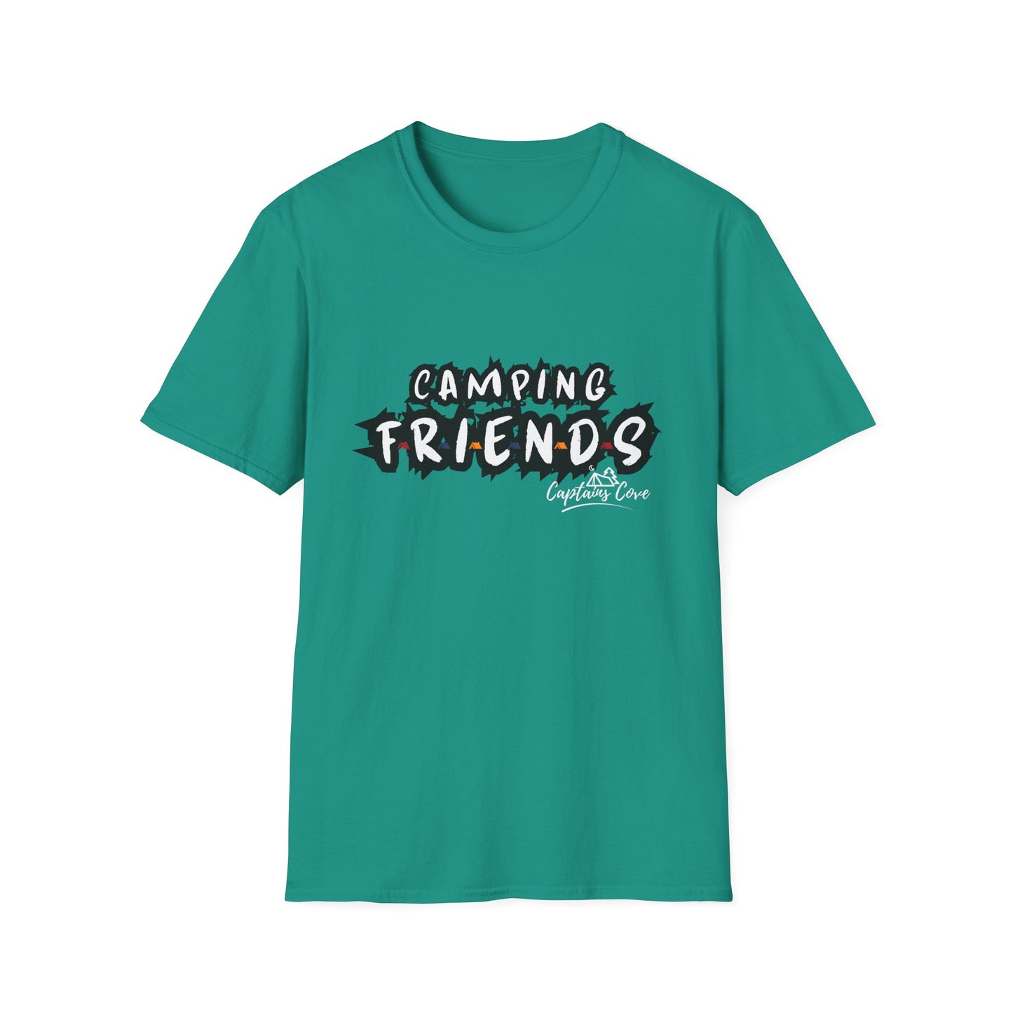 Camping Friends B&W- Unisex Softstyle T-Shirt