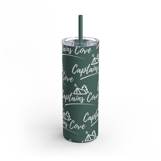 White Print Skinny Matte Tumbler, 20oz