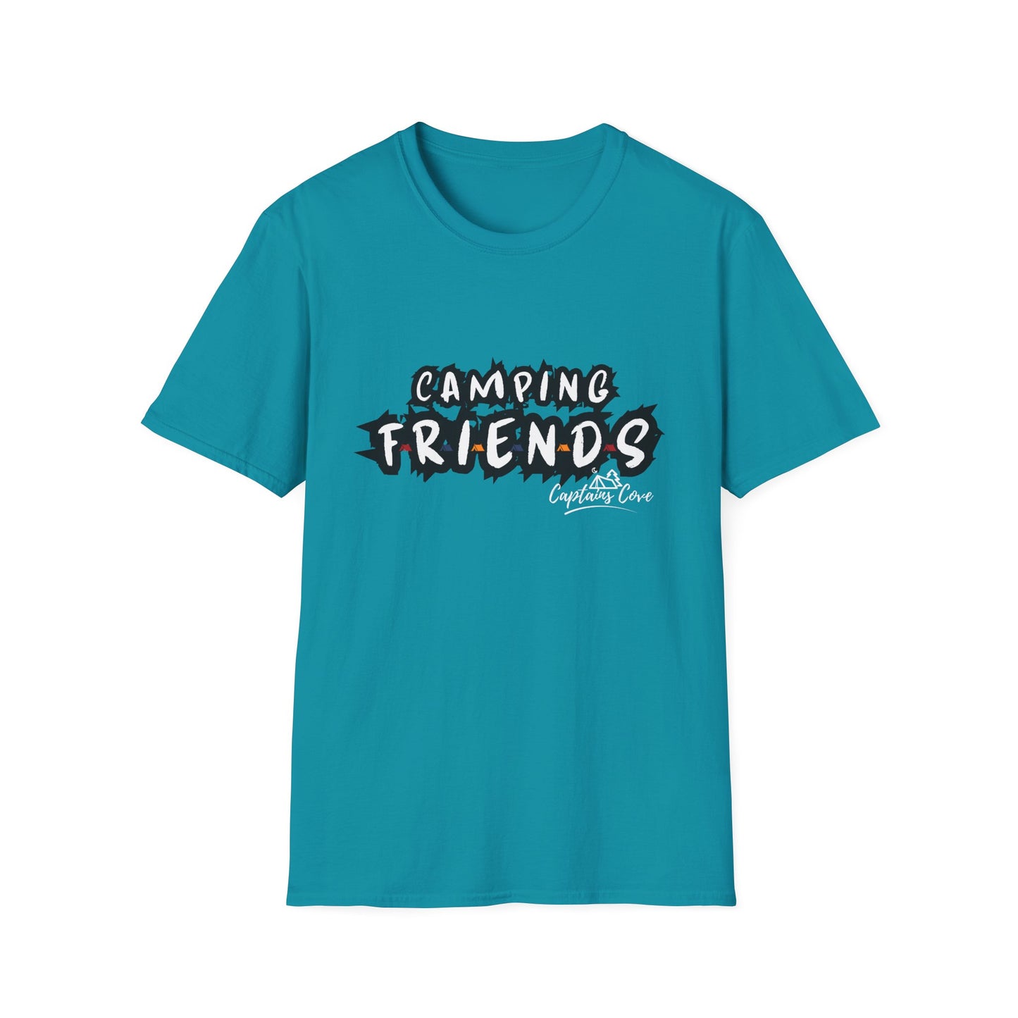 Camping Friends B&W- Unisex Softstyle T-Shirt