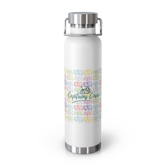 White & Teal Copper Vacuum Insulated Bottle, 22oz