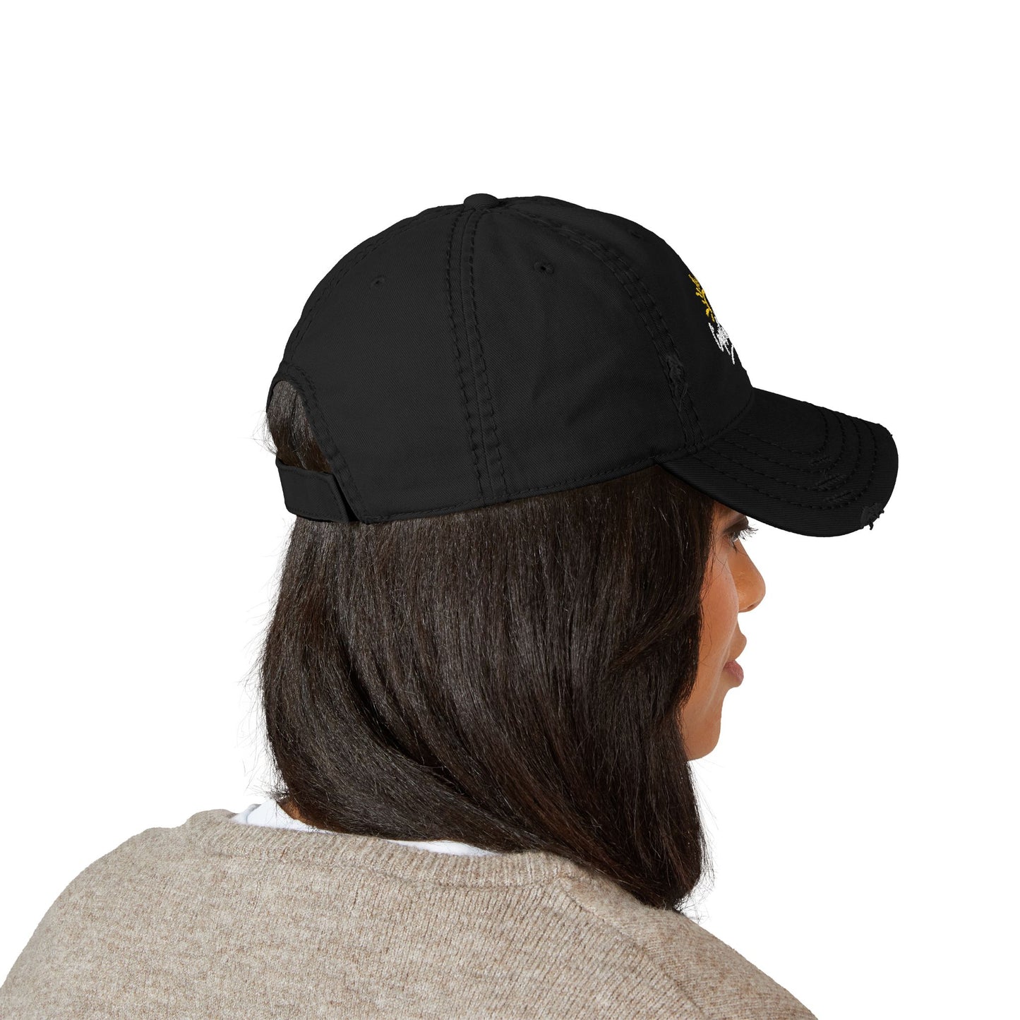 Copy of White Distressed Dad Hat - Captains Cove Embroidery for Outdoor Lovers