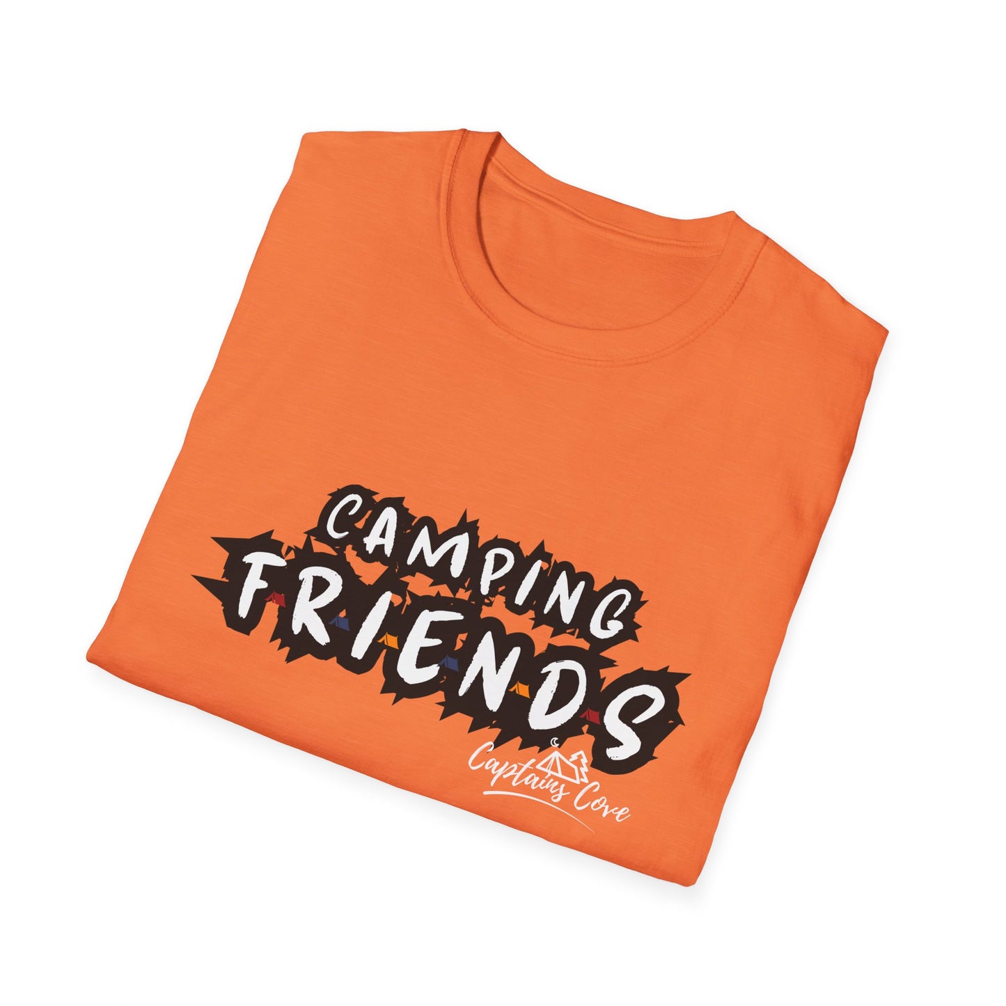 Camping Friends B&W- Unisex Softstyle T-Shirt