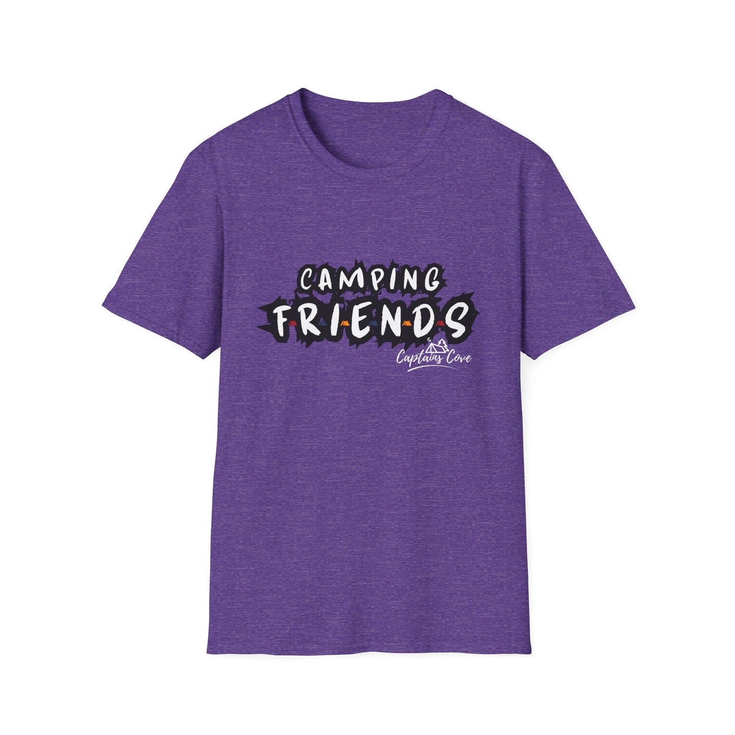 Camping Friends B&W- Unisex Softstyle T-Shirt