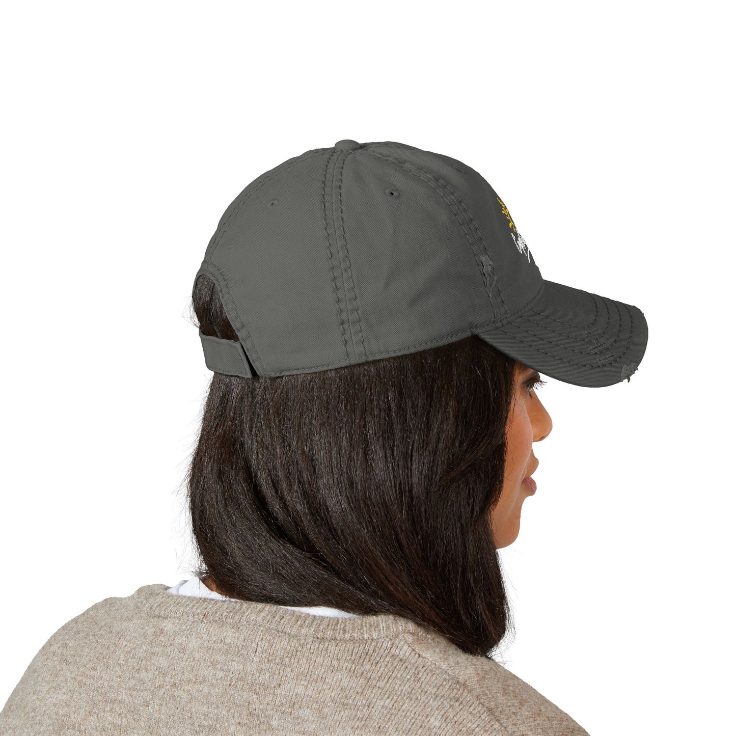 Copy of White Distressed Dad Hat - Captains Cove Embroidery for Outdoor Lovers
