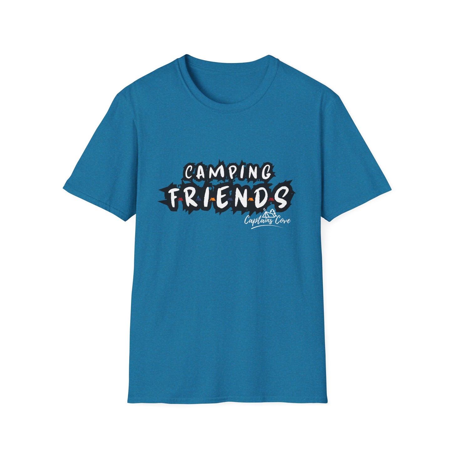 Camping Friends B&W- Unisex Softstyle T-Shirt