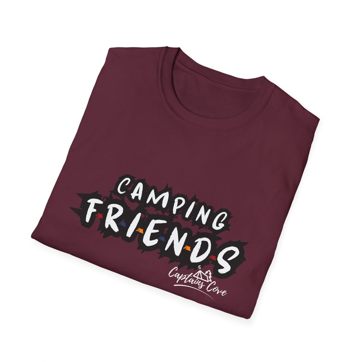 Camping Friends B&W- Unisex Softstyle T-Shirt