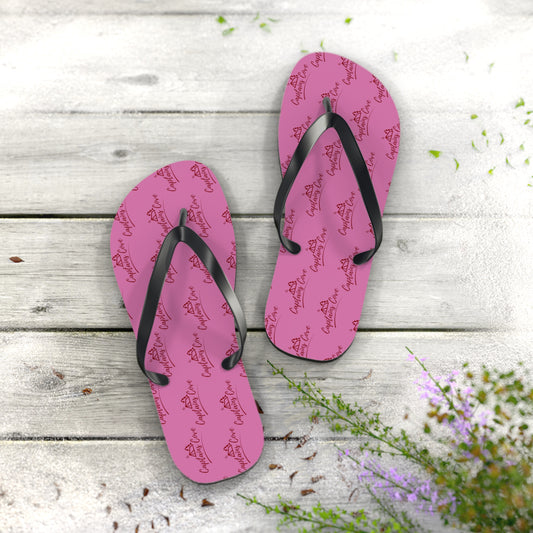 Pink & Red Flip Flops