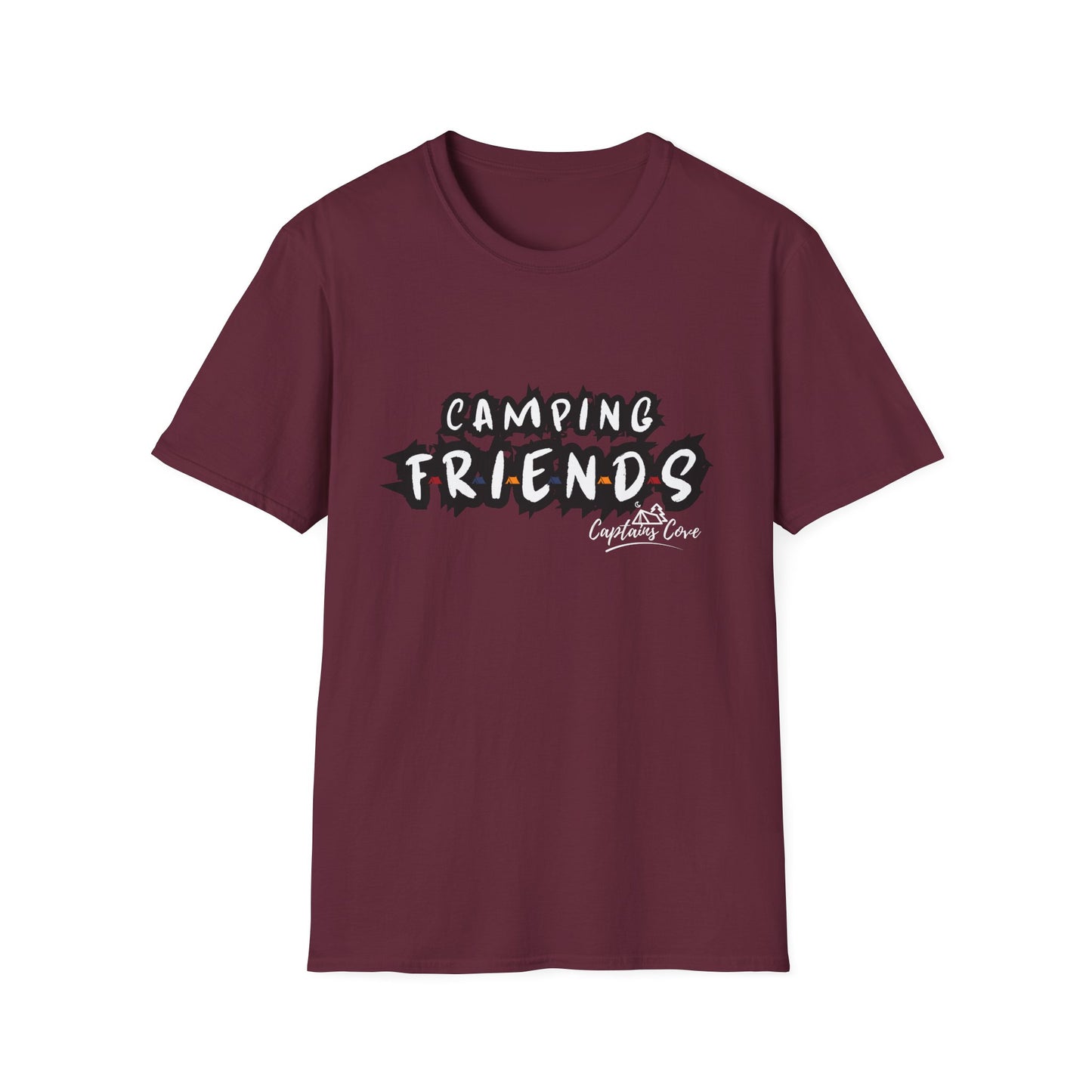 Camping Friends B&W- Unisex Softstyle T-Shirt
