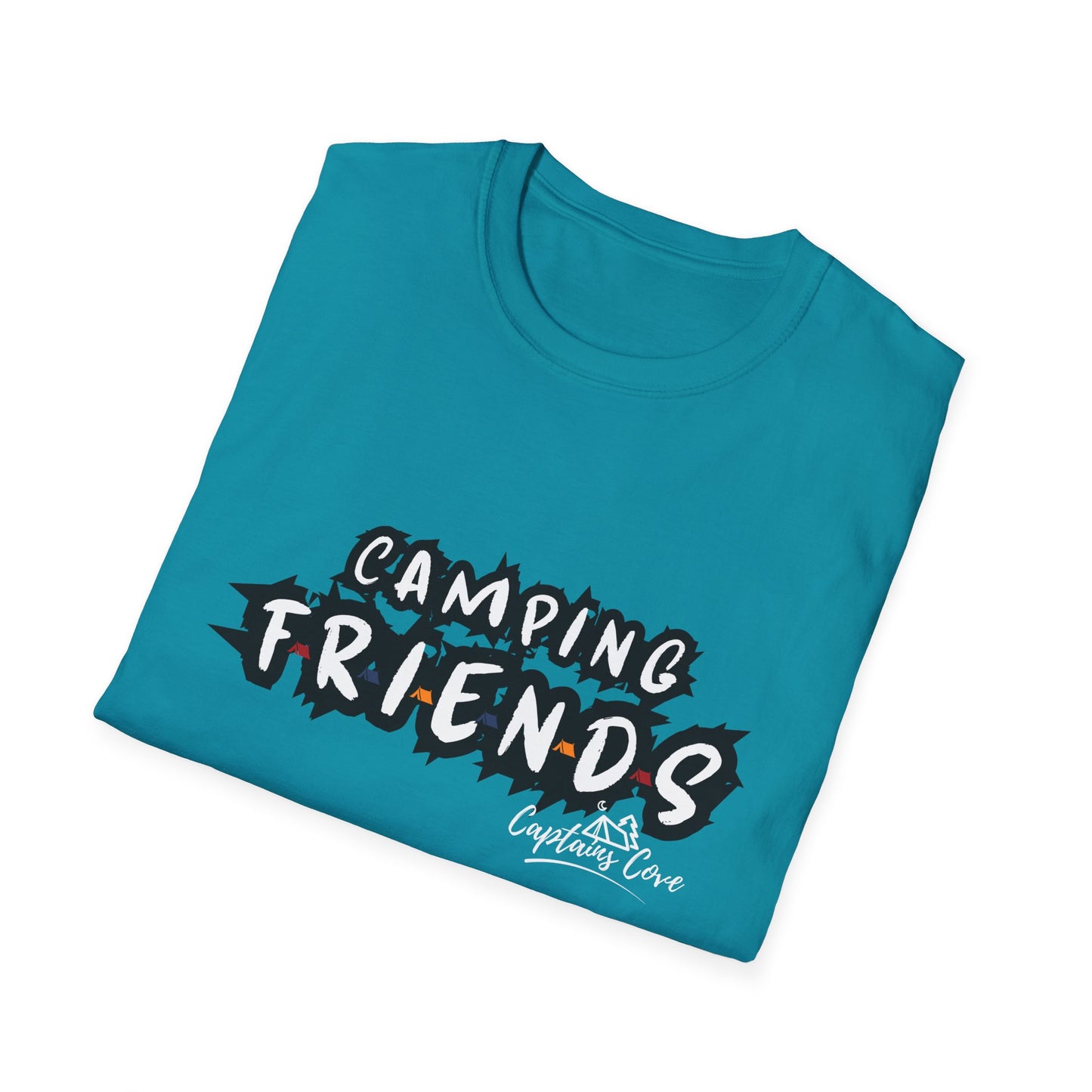 Camping Friends B&W- Unisex Softstyle T-Shirt