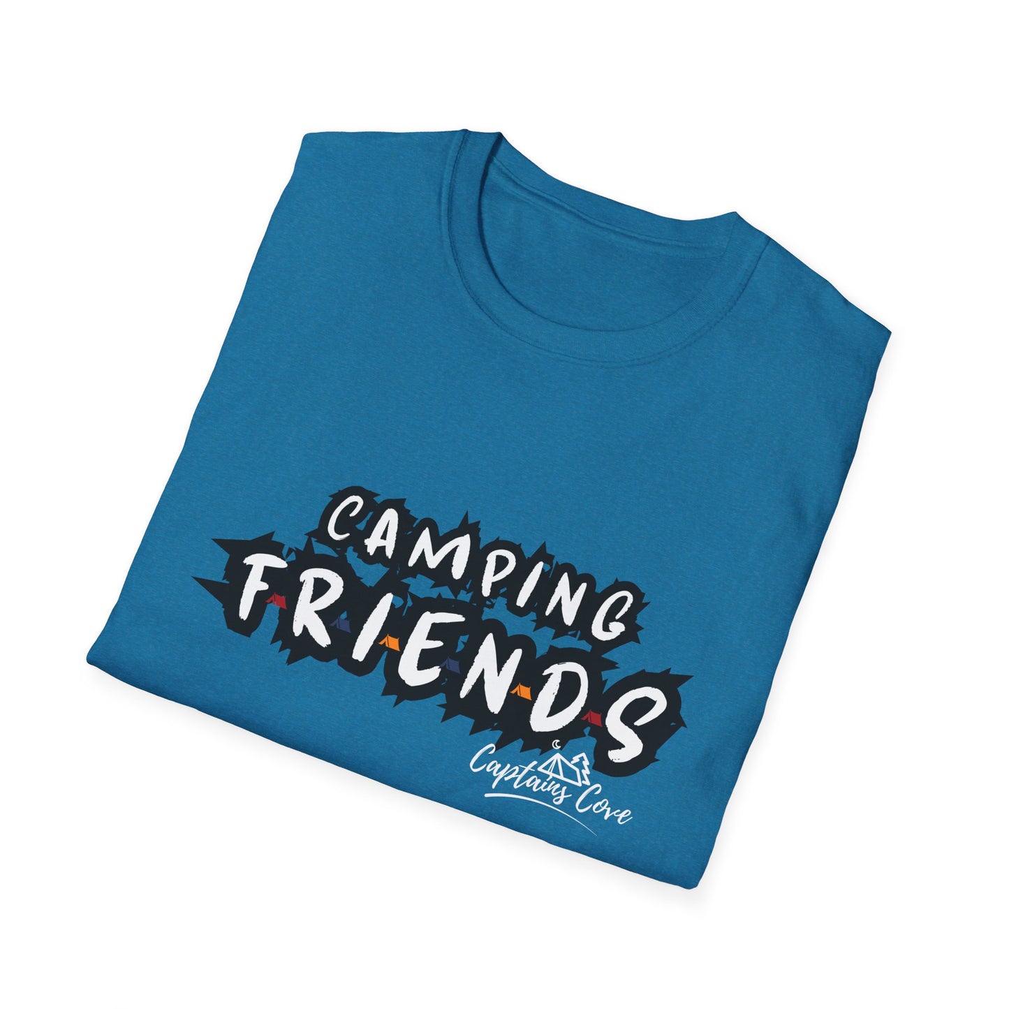 Camping Friends B&W- Unisex Softstyle T-Shirt