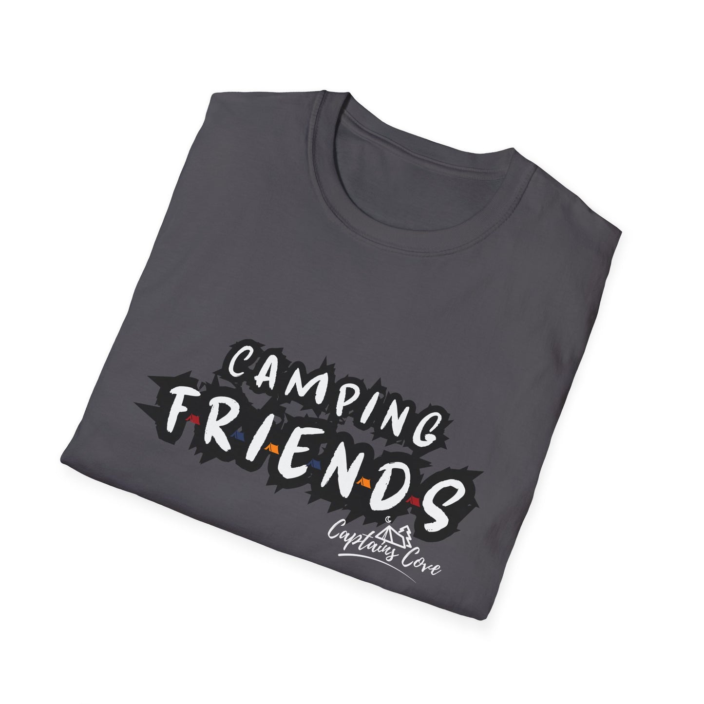 Camping Friends B&W- Unisex Softstyle T-Shirt