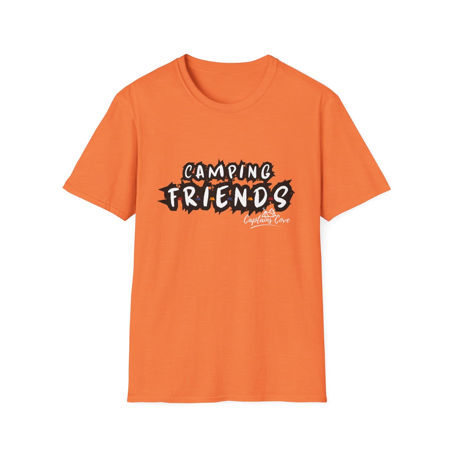 Camping Friends B&W- Unisex Softstyle T-Shirt