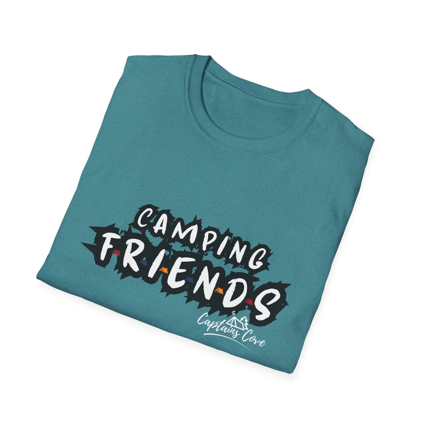 Camping Friends B&W- Unisex Softstyle T-Shirt